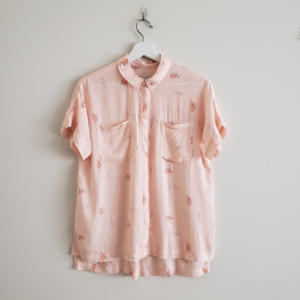 A New Day pink flower blouse